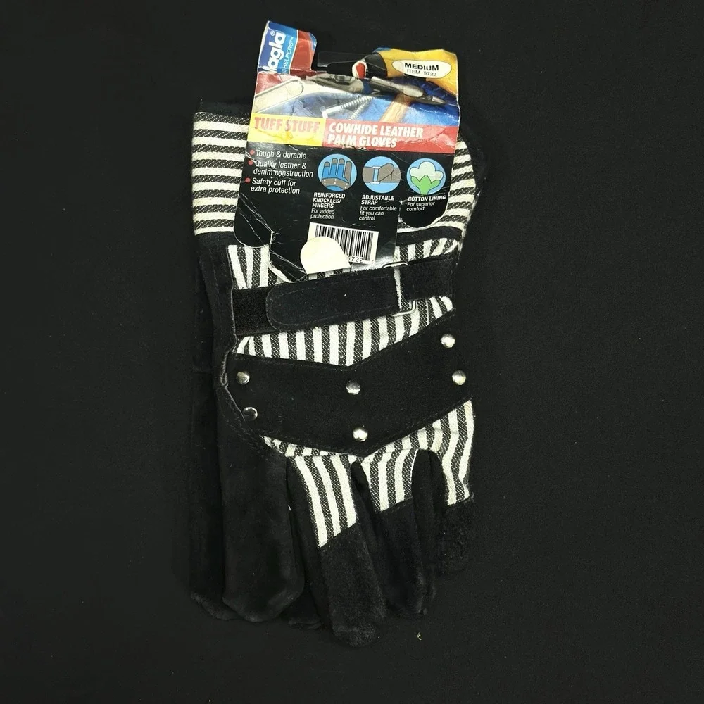 VTG Magla Tuff Stuff HandHelpers Gloves Medium Suede Cowhide‎ Palm Workwear NOS